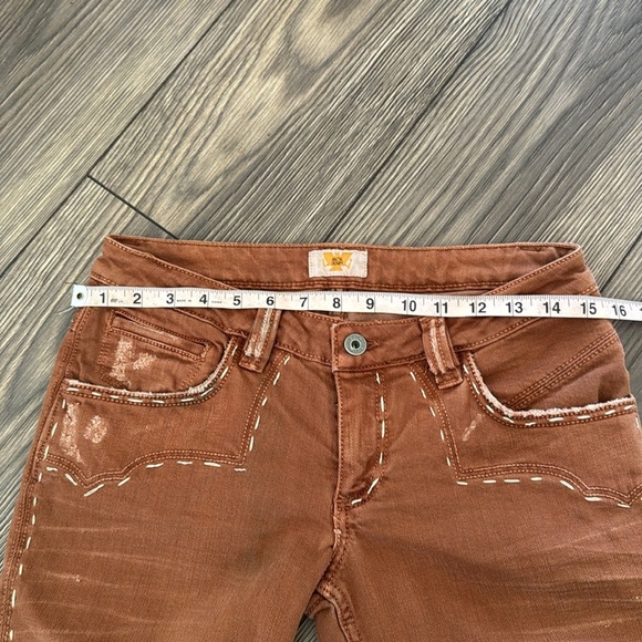 Antik Denim Brown Flare Jeans contrast stitching western jeans size 27 cowboy - Picture 9 of 15